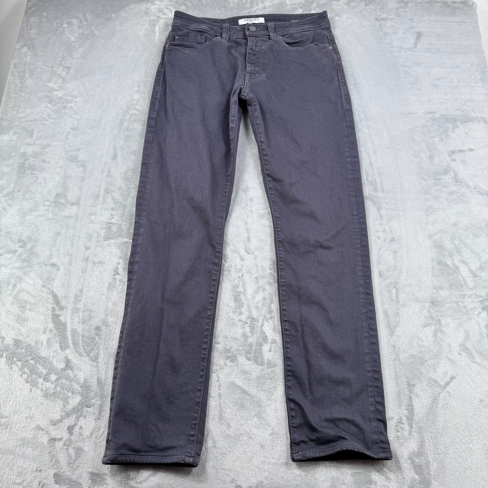 Fidelity Jimmy Karma Twill Jeans Mens 33 (32) Gray Steel Regular Stretch‎ Pants